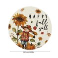 thumbnail image 2 of Cameland Napperons Automne Nouveau Lin Érable Citrouille Imprimé Rond Napperons Décoration Maison Ambiance Arrangement, 2 of 6