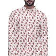 thumbnail image 4 of Atasi Button Down Asymmetrical Kurta For Men Printed Mandarin Long Sleeve Shirt, 4 of 5