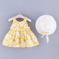 thumbnail image 2 of Vêtements d'Été pour Bébés Filles, Tout-Petits, Mignon, Sans Manches, Robes à Imprimé Floral, Ensemble avec Chapeau, Robe de Plage pour Enfants, 2 of 7