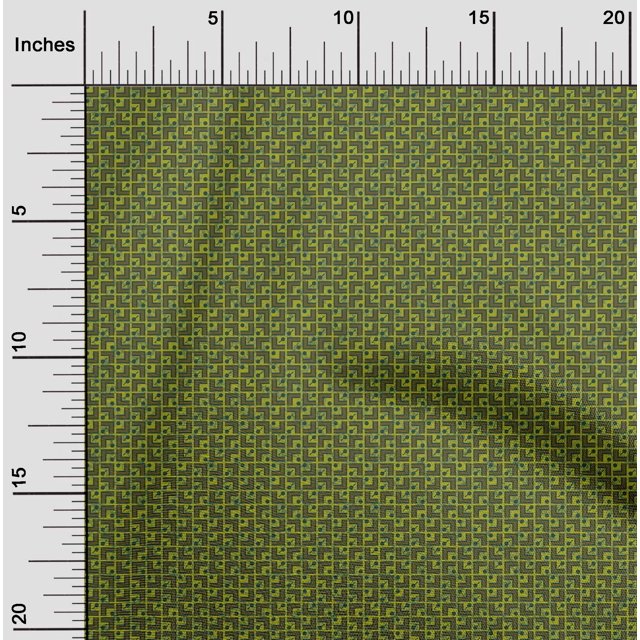 oneOone Polyester Lycra Lime Green Fabric Ethnic Block Fabric For Sewing Printed Craft Fabric By The Yard 56 Inch Wide