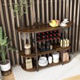 thumbnail image 3 of Gymax Vin Rack Table Café Bar Cabinet Freestanding Alcool Stand Porte-verre Rustique, 3 of 10