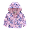 thumbnail image 1 of Lolmot Toddler Kids Baby Boys Girls Fashion Cute Cartoon Flowers Rabbit Pattern Windproof Jacket Hooded Coat, 1 of 1