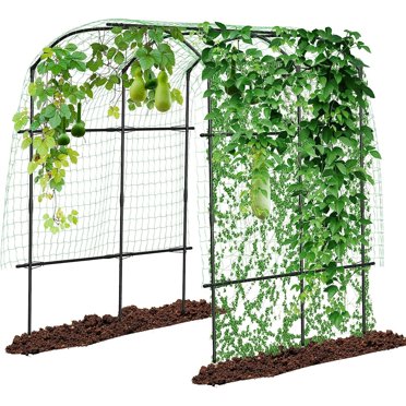 Slsy Arche de Jardin Extra Haute pour Plantes Grimpantes Extérieur, Treillis de Support de Plantes en Métal de 87 Pouces H Arche pour Vigne Grimpante Légumes/fruits/fleurs Cour Pelouse Jardin