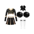 thumbnail image 1 of Aislor Kids Girls Cheerleading Uniform Cheer Outfits Metallic Patchwork Competition Performance Costume D03 12, 1 of 5
