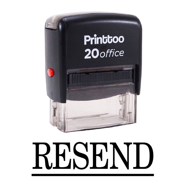 Printtoo Renvoie Tampon en Caoutchouc Auto-Imprimant Fournitures de Bureau-Noir
