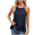 thumbnail image 1 of AherBiu Tank Tops for Women 2024 Flowy Loose Halter Neck Camisole Ruffle Sleeveless Cute Vacation Tops, 1 of 3