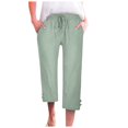 thumbnail image 1 of Women Fashion High Waisted Wide Leg Pants Drawstring Elastic Trousers Comfy Straight Leg Long Pants With Pockets, 1 of 6