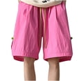 thumbnail image 2 of TopLLC Mens Shorts, Men shorts Shorts Men's Wide-Leg Style Solid Color Drawstring Pocket Quick Drying Casual Work Shorts., 2 of 5