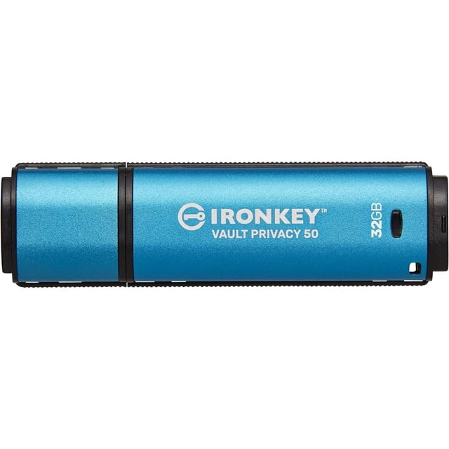Kingston IronKey Vault Privacy 50 32GB Encrypted USB | FIPS 197 | AES-256bit | BadUSB Attack Protection | Multi-Password Options | IKVP50/32GB
