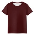 thumbnail image 4 of AherBiu Plus Size Womens T Shirts Crew Neck Loose Fitting Tshirts Casual Short Sleeve Solid Color Basic Tees, 4 of 5