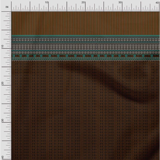 Soimoi Cotton Duck Fabric Stripe & Aztec Panel Print Fabric by The Yard 56 Inch Wide