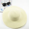 thumbnail image 2 of WZXFASHION Summer Solid Color Fashion Rhinestone14cm Oversized Sun Hat Ladies Beach Hat Travel Foldable Hat Clothing Shoes & Accessories White1 One Size, 2 of 5