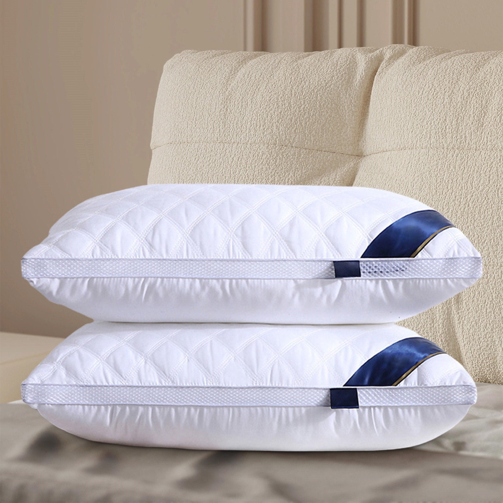 EGNMCR Bedding Size Bed Pillow White Cool Hotel Quality Corner Propped Pillow For Back Flat Or Side Sleeping Pillows Pillows