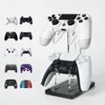 thumbnail image 1 of Jinsinto Universal Dual Controller Holder for PS4 PS5 Xbox ONE Switch, Controller Stand Gaming Accessories, Build Your Game Fortresses (Crystal Black), 1 of 7