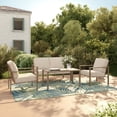 thumbnail image 1 of Mainstays Cobble Hill 4-Piece Steel Outdoor Conversation Set with Cushions, Cream, 1 of 10