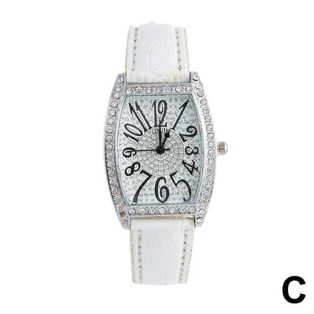Starry Sky Watch For Women, Full Of Diamonds, Couple Watch, Silver Digital Barrel Shape