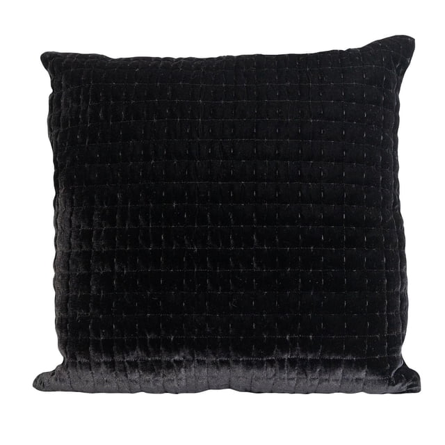 Ensemble de 2 Coussins en Velours Gouchee Home Layla 18 Pouces x 18 Pouces en Noir avec Motif Quadrillé Matelassé sur Tissu en Velours Doux avec Rembourrage en polyester et Fermeture Éclair invisible, Idéal pour Ajouter du style Texturé à la Déco de la Maison et Adapté aux Zones d'Accent.