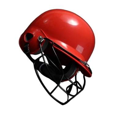 bedienty Casque de Baseball pour Frapper avec Masque Facial Sports Noir Équipement Softball Casque Protecteur Rouge 31x21x21cm