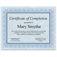 First Base FST83500 Certificate
