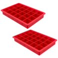 thumbnail image 1 of Starfrit - Ensemble de 2 Moules à Glaçons en Silicone Souple, Capacité de 24 Cubes, Rouge, 1 of 7