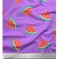 thumbnail image 1 of Soimoi Purple polyester Crepe Fabric Watermelon Fruits Print Fabric by the Yard 52 Inch Wide, 1 of 3