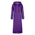 thumbnail image 4 of Gspmoly Robe d'Été, Mode pour Femmes Col Rond Hiver Chaud Couleur Manches Longues Poche Longue Robe Robes de Cocktail Offres Prime, 4 of 6