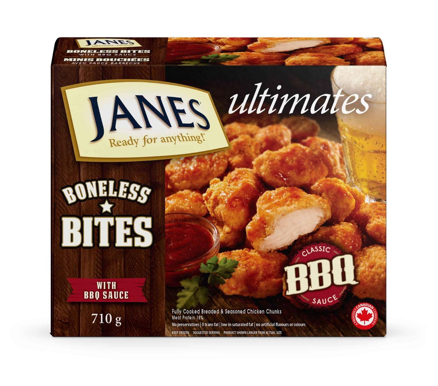 Janes® ultimates BBQ Boneless Bites, 710g, Fully Cooked Breaded Chicken Bites, Contains White Meat, 710g