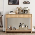 thumbnail image 3 of Wirrytor Console Table with Storage, Modern Sofa Table for Living Room, Narrow Sofa Table with Wood 2 Drawer and Open Storage Shelf, Hallway Table and Couch Table Behind Sofa,Natural, 3 of 7