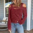 thumbnail image 1 of Blouse Décontractée, Haut à Épaules Dénudées Couleur Unie pour Usage Quotidien Rouge TG, 1 of 6
