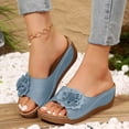 thumbnail image 2 of Orthopedic Platform Sandals for Women 2025 Boho Beach Flower Wedge Dress Slip on with Arch Support, 2 of 5