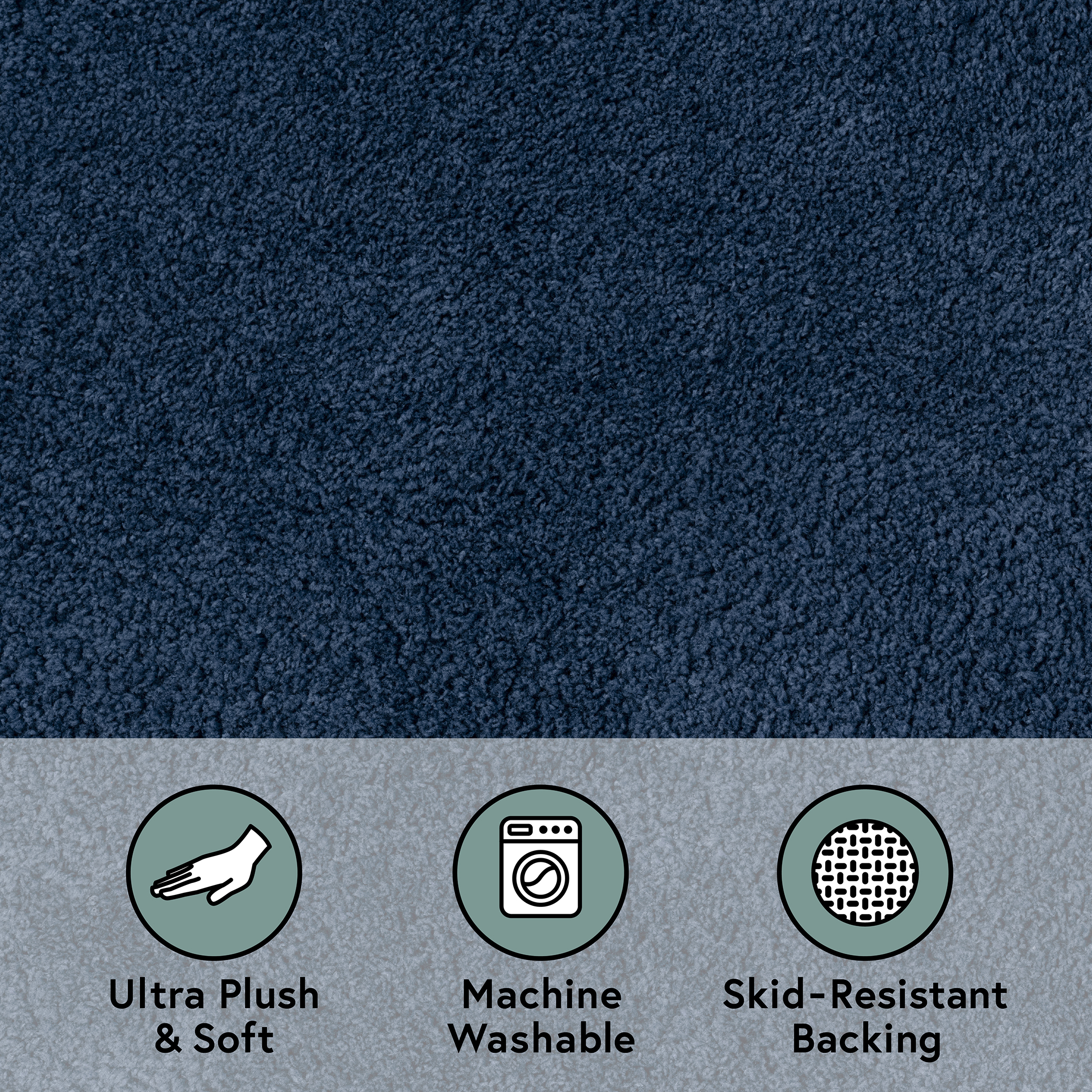 Better Homes & Gardens Ultra Soft Polyester Bath Rug, 20X34, Blue Admiral
