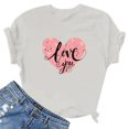 thumbnail image 4 of TIMIFIS T-Shirts pour Femmes de la Saint-Valentin Été Décontracté Manches Courtes Col Rond T-Shirts Mode T-Shirt Imprimé Cœur d'Amour, 4 of 4