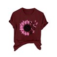 thumbnail image 2 of Lolmot Blouses pour Femmes, Mode pour Femmes Blouse à Imprimé à Manches Courtes, T-Shirt à Col Rond Amusant, 2 of 4