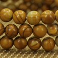 thumbnail image 4 of Bracelet Extensible en Perles Rondes de 6 mm en Pierre Précieuse Grain de Bois Mat Naturel 7 Pouces Unisexe, 4 of 5