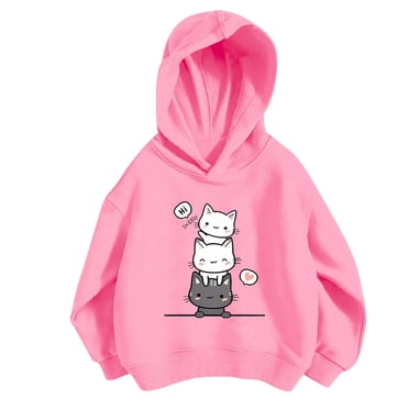 PMVFHDE Clearance Crewneck Sweatshirts Kids Girls Sports Shirt Boy Girl Casual Print Personality Hoodie Pullover Hooded Sweatshirt With No Pocket Tops Girls Clothes,Light Pink,5-6 Years