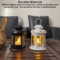 thumbnail image 4 of Candle Box Star Pattern European Candlestick with Handle Ornament Metal Castle-Shaped Retro Hanging Lantern Living-Room Tabletop Ornament White, 4 of 7
