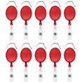 thumbnail image 1 of 20 Pcs Supports Rétractables pour Badges d'Identité, Moulinets pour Badges d'Identité avec Pince, Supports de Badges Rétractables pour Employé de Bureau, Médecin, Infirmier - Rouge, 1 of 7
