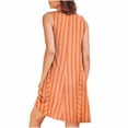 thumbnail image 4 of Pyjama pour Femmes Zeophrasy Femmes Imprimé avec Poches Chemises de Nuit Sans Manches Vêtements de Nuit devant Plissé Nuisette Col Rond Robe de Nuit Clearacne Moins de 5, 4 of 8