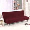 thumbnail image 2 of HLONK Folding Sofa Cover Solid Color Futon Slipcover Polyester Elastic Fabric  Inclusive Cover Elastic Bottom  Soft and Washable Futon Cover for Sofa Bed, 2 of 8