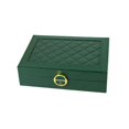 thumbnail image 3 of lionlar Travel Jewelry Box, Jewelry Storage Display Holder Mini Double Layer Soft Velvet Green, 3 of 9