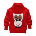 thumbnail image 2 of RXIRUCGD Chandail Ample pour Enfants 1-12 Ans avec Col, Manches Longues, Col Rond, Haut/chemise ( Rouge, Taille : 4-6 Ans ), 2 of 3