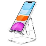 Luniquz Cell Phone Stand, Portable Phone Holder, Clear Phone Stand for Desk, Compatible with Phone 13 12 Pro Max Mini 11 Xr 8 Plus SE, Switch, Android Smartphone, Pad, Tablet, Desk Accessories