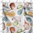 thumbnail image 2 of Soimoi White Poly Georgette Fabric Mix Fruits Printed Fabric 1 Yard 52 Inch Wide, 2 of 6