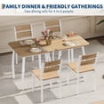 thumbnail image 4 of 3-Piece Retro Dining Set for 4 - Space-Saving Table & 2 Upholstered Benches, Chamfer Design Metal Frame Kitchen Furniture for Small Spaces/Apartments, 4 of 8