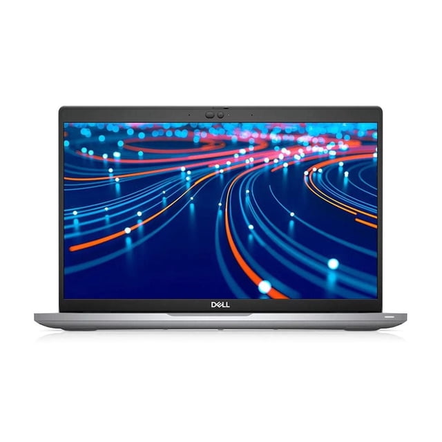 Ordinateur Portable Dell Latitude 5420 i5-1145G7 Remis à Neuf avec Écran Tactile 14 Pouces 1920x1080 Affichant des Pistes Lumineuses Bleues et orange, Châssis Argenté, Caméra Web Intégrée, logo Dell sous l'Écran, Windows 11 Pro Fonctionnant avec 16 Go de RAM DDR4 et SSD 512 Go, Idéal pour une Utilisation Professionnelle et Multitâche.