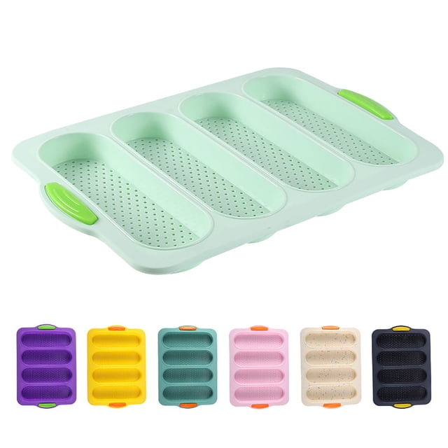 Dvkptbk Bread Mold Loaf Pan Set of 1 with Four Buns French Bread Loaf Pan Bread Pan Non-Stick Pan Easy to Release Household Food Baking Breakfast Romantic Dinner Tool Kitchen Essentials