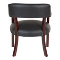 thumbnail image 4 of Fauteuil d'Appoint Traditionnel en Vinyle Noir et Pieds en Acajou, 4 of 5
