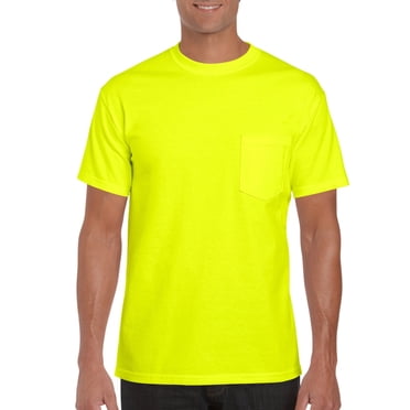 Gildan T-Shirt Ultra Coton pour Hommes avec Poche, m, Vert Sécurité