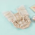 thumbnail image 3 of Baby Girls Sweet Style Romper  Summer Autumn Infant Mesh Splicing Rhinestone Faux Pearl Decoration Sleeveless Jumpsuit, 3 of 7