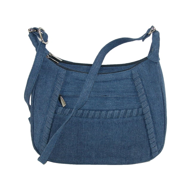 Magnifique Denim Style Shoulder Handbag with Adjustable Strap